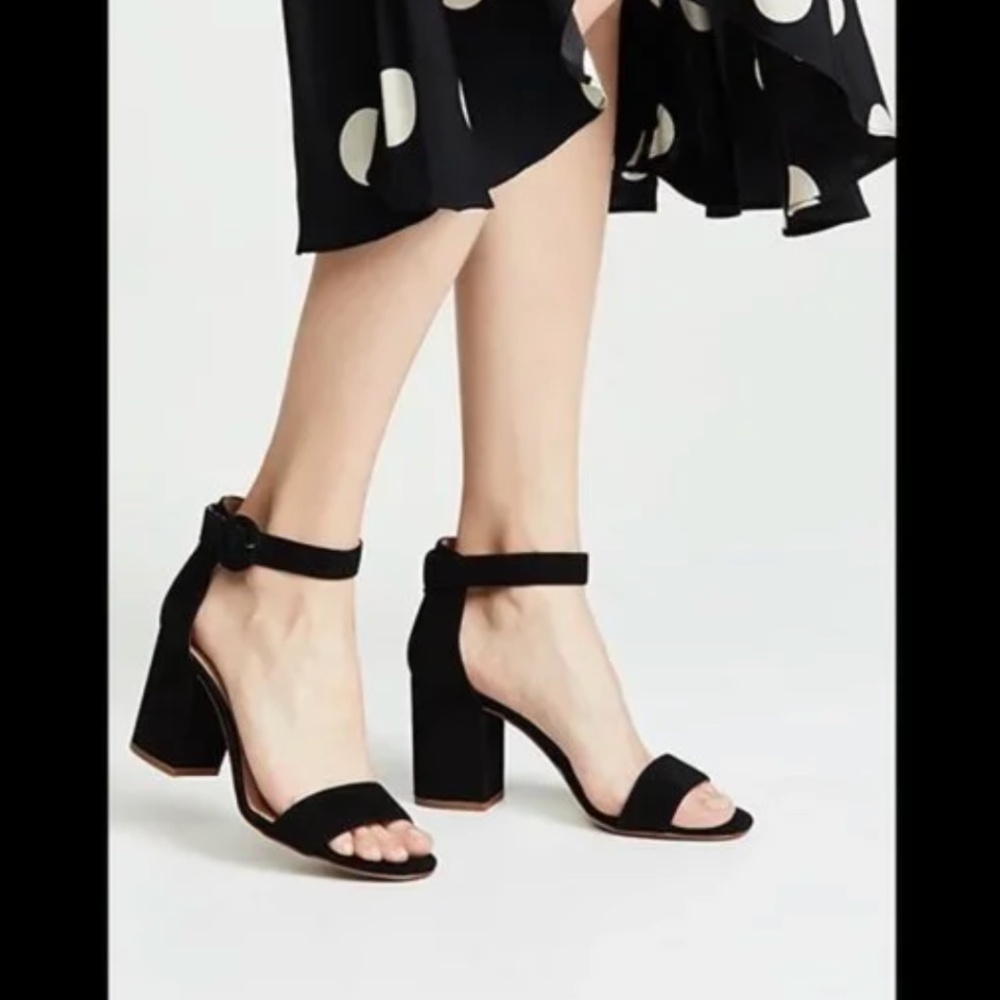 Madewell The Regina Ankle-strap Heeled Sandals In True Black